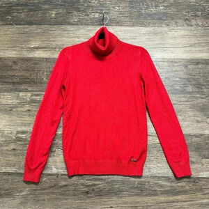 Calvin Klein Holiday Red Turtleneck Sweater Womens XS
